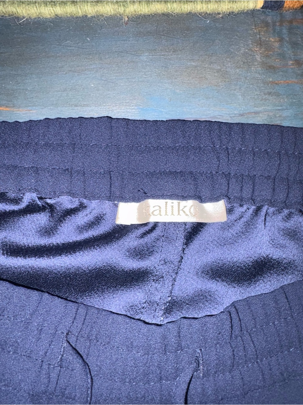 Plus Size Navy Drawstring Trousers - Picture 4 of 5